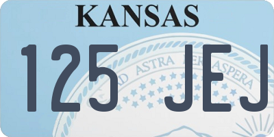 KS license plate 125JEJ