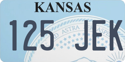 KS license plate 125JEK