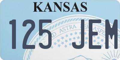 KS license plate 125JEM