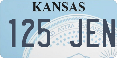 KS license plate 125JEN