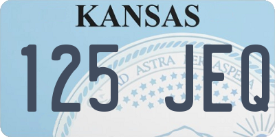 KS license plate 125JEQ