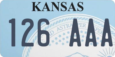 KS license plate 126AAA