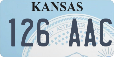 KS license plate 126AAC