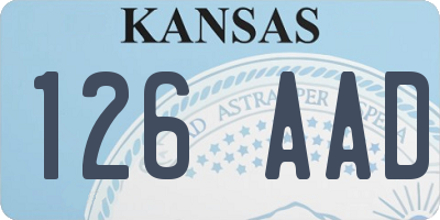 KS license plate 126AAD