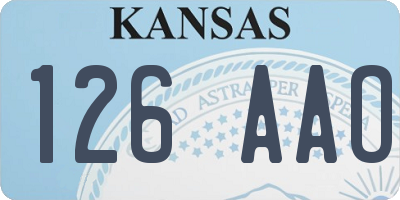 KS license plate 126AAO