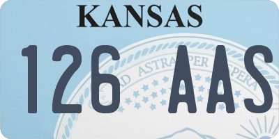 KS license plate 126AAS