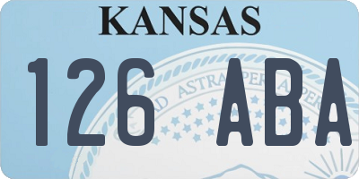 KS license plate 126ABA