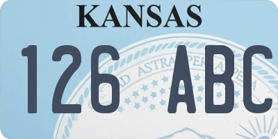 KS license plate 126ABC