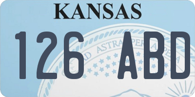 KS license plate 126ABD