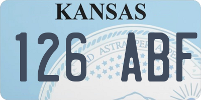 KS license plate 126ABF