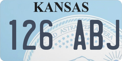 KS license plate 126ABJ
