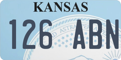 KS license plate 126ABN