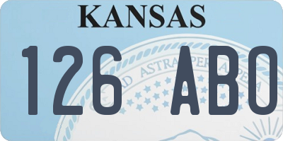 KS license plate 126ABO