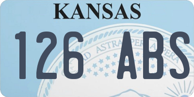 KS license plate 126ABS
