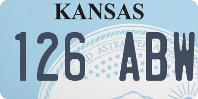 KS license plate 126ABW