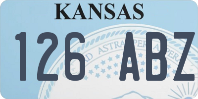 KS license plate 126ABZ