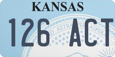 KS license plate 126ACT