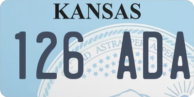 KS license plate 126ADA