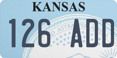 KS license plate 126ADD