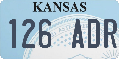 KS license plate 126ADR