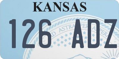 KS license plate 126ADZ
