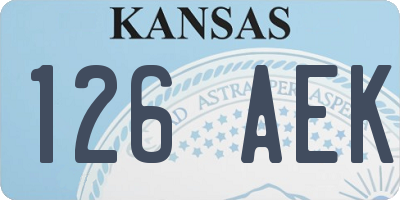 KS license plate 126AEK