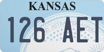 KS license plate 126AET