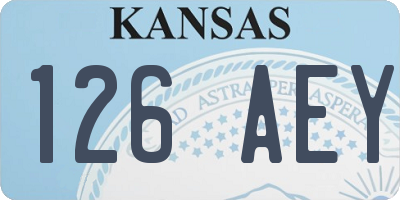 KS license plate 126AEY