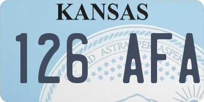 KS license plate 126AFA