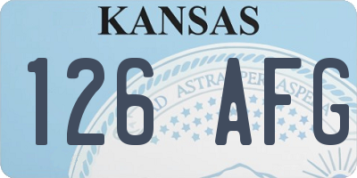 KS license plate 126AFG