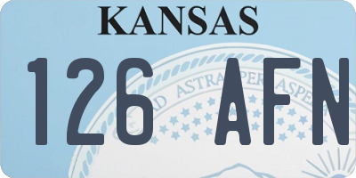 KS license plate 126AFN