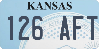 KS license plate 126AFT
