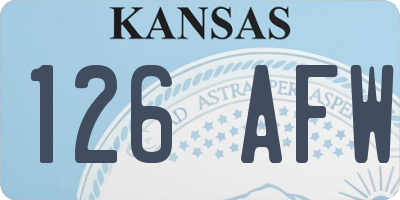 KS license plate 126AFW