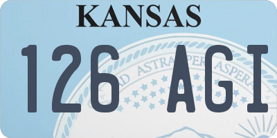 KS license plate 126AGI
