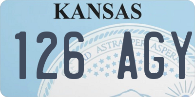 KS license plate 126AGY