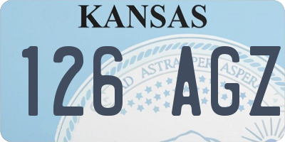 KS license plate 126AGZ