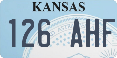 KS license plate 126AHF