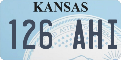 KS license plate 126AHI