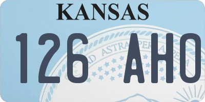 KS license plate 126AHO