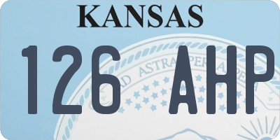 KS license plate 126AHP