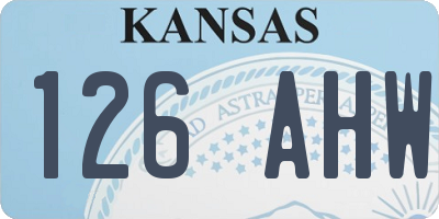 KS license plate 126AHW