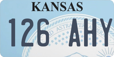 KS license plate 126AHY