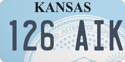 KS license plate 126AIK