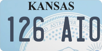 KS license plate 126AIO