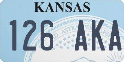 KS license plate 126AKA