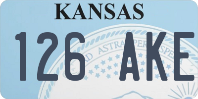 KS license plate 126AKE