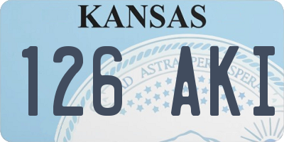 KS license plate 126AKI