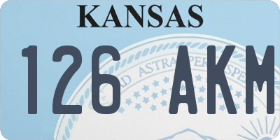 KS license plate 126AKM