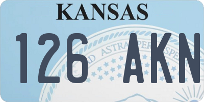 KS license plate 126AKN