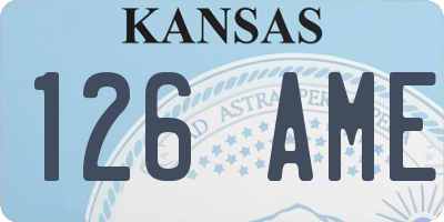 KS license plate 126AME